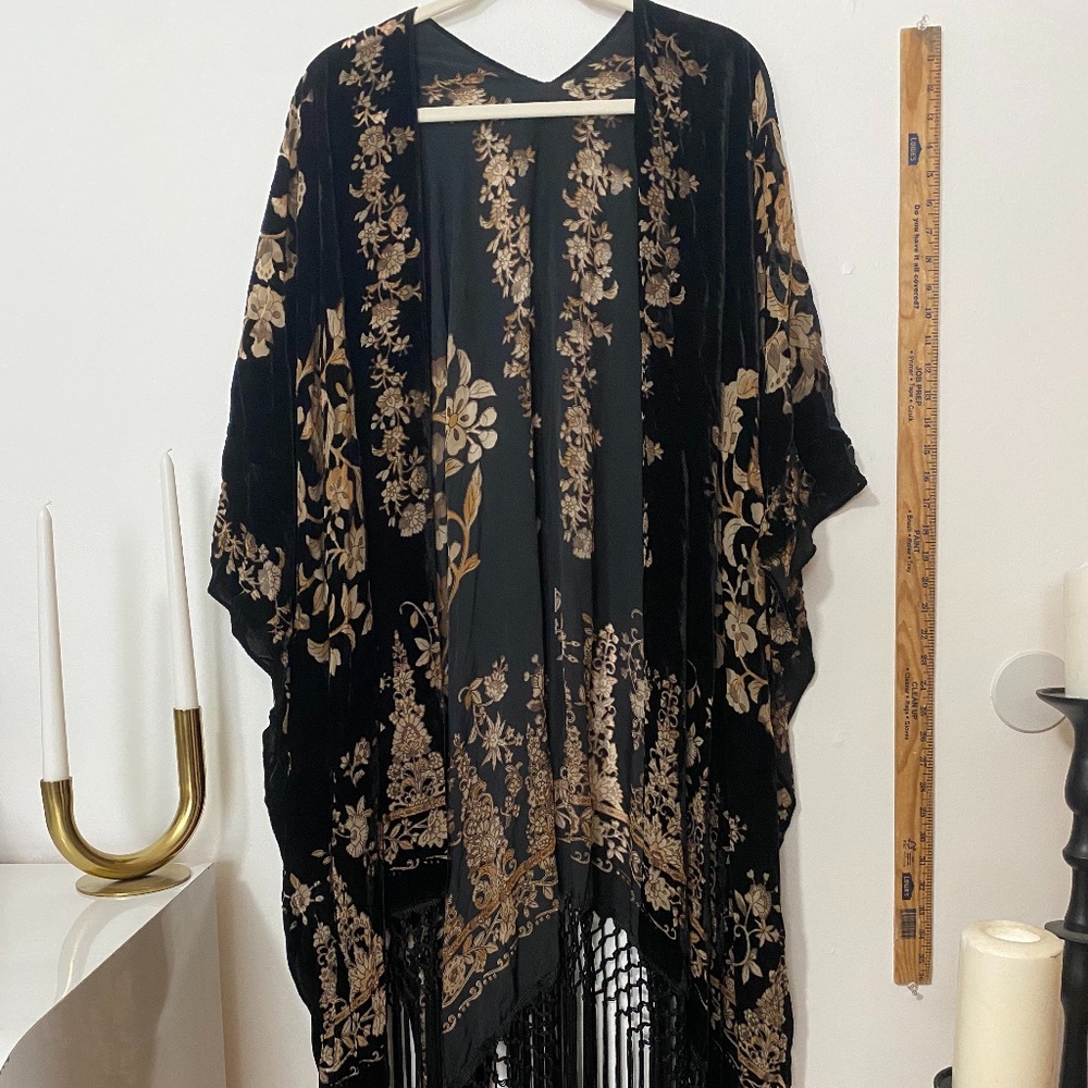 Free People Burn Out Velvet Festival Wear Shawl